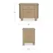 Loren Natural 2 Drawer Large Nightstand