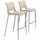 Ace Light Pink And Brushed Stainless Steel Bar Stool Set Of 2