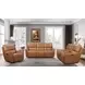 Portland Desert Leather 73" Lay Flat Power Reclining Console Loveseat with Power Headrest and USB Charging