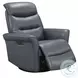 Hollister Blue Leather Swivel Glider Power Recliner with Power Headrest and USB Charging