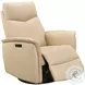 Inman Taupe Leather Swivel Glider Power Recliner with Power Headrest and USB Charging