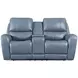 BelleAvenue Persian Blue Leather Power Reclining Living Room Set with Power Headrest and USB Charging