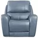 BelleAvenue Persian Blue Leather Power Reclining Living Room Set with Power Headrest and USB Charging