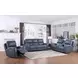 BelleAvenue Persian Blue Leather 85" Lay Flat Power Reclining Sofa with Power Headrest and USB Charging