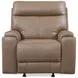 Bryluxe Tuscan Tan Leather Glider Power Recliner with Power Headrest and USB Charging