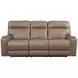 Bryluxe Tuscan Tan Leather Lay Flat Power Reclining Living Room Set with USB Charging