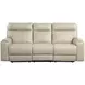 Bryluxe Taupe Leather Lay Flat Power Reclining Living Room Set with USB Charging