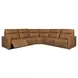 Ascendia Saddle Leather Modular Lay Flat Power Reclining Sectional