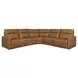 Ascendia Saddle Leather Modular Lay Flat Power Reclining Sectional
