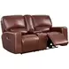 Broadway Brown Leather Lay Flat Power Reclining Living Room Set with USB Charging