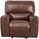 Broadway Brown Leather Glider Power Recliner with Power Headrest and USB Charging
