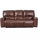 Broadway Brown Leather Lay Flat Power Reclining Living Room Set with USB Charging
