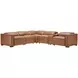 Uptown Tan Husk Leather 6 Piece Power Reclining Sectional