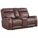 Sydney Brown Heritage Leather 73" Zero Gravity Power Reclining Console Loveseat with Power Headrest and USB Charging
