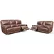 Highland Brown Coffee Zero Gravity Power Reclining Living Room Set with Power Headrest and USB Charging