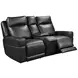 Valley Black Leather Zero Gravity Power Reclining Living Room Set with Power Headrest and USB Charging
