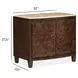 Timberlyn Espresso and Beige 2 Door Stone Top Nightstand with USB Charging