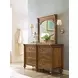 Ashbourne Cognac 6 Drawer Mayview Dresser with Rectangular Mirror