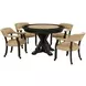 Rylie Black Captains Chair with Casters and Nailhead Trim