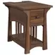 Eldora Saddle Brown Rectangular Chairside Table with USB Charging