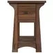Eldora Saddle Brown Rectangular Chairside Table with USB Charging