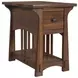 Eldora Saddle Brown Rectangular Chairside Table with USB Charging