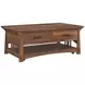 Eldora Saddle Brown Rectangular Cocktail Table with Casters