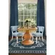 Gabrielle Natural Rattan 40" Dining Table With Decorative Apron And Glass Top