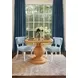 Gabrielle Natural Rattan 40" Dining Table With Decorative Apron And Glass Top