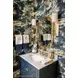 Schaffer Matte Navy Lacquer Carrera Marble Top Bath Vanity