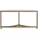 Cassidy Aged Brass and Volakas Classic Demilune Glass Top Sofa Table