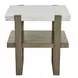 Perth White Square Marble Top End Table