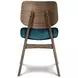 Oscar Walnut and Teal 60" Rectangular Dining Set with 4 Cushion Chairs