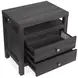 Meadowrise Raisin Black 2 Drawer Nightstand with USB Charging