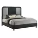 Skyline Onyx and Gray Upholstered Panel Bedroom Set