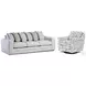Durango Pewter Off White Performance Fabric Living Room Set