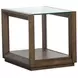 Sebastian Cinnamon Rectangular Glass Top End Table