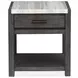Plum Creek Ravenwood Black and White Rectangular Marble Top End Table
