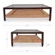 Beth Brown Rectangular Glass Top Coffee Table