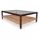 Beth Brown Rectangular Glass Top Coffee Table
