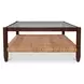 Beth Brown Rectangular Glass Top Coffee Table