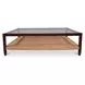 Beth Brown Rectangular Glass Top Coffee Table