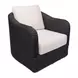 Bodhi Charcoal and White Upholstered Outdoor Swivel Accent Chair