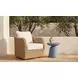 Bodhi Natural and White Upholstered Outdoor Swivel Accent Chair