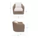 Bodhi Natural and White Upholstered Outdoor Swivel Accent Chair