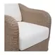 Bodhi Natural and White Upholstered Outdoor Swivel Accent Chair