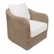 Bodhi Natural and White Upholstered Outdoor Swivel Accent Chair