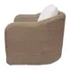 Bodhi Natural and White Upholstered Outdoor Swivel Accent Chair