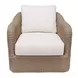 Bodhi Natural and White Upholstered Outdoor Swivel Accent Chair