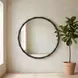 Evageline Charcoal Gray Round Wall Mirror